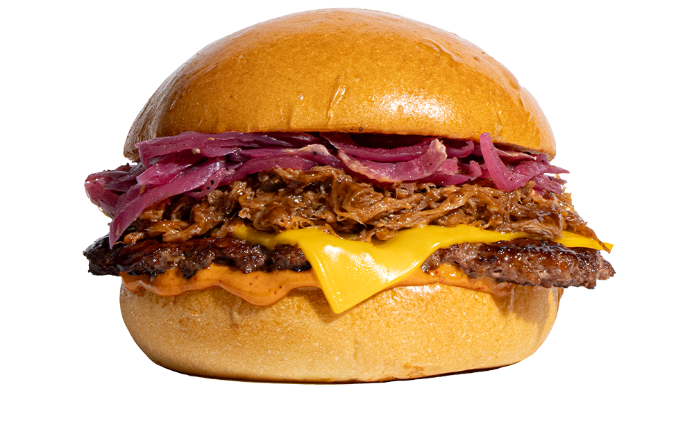 Pulled Beef Double Cheese Burger